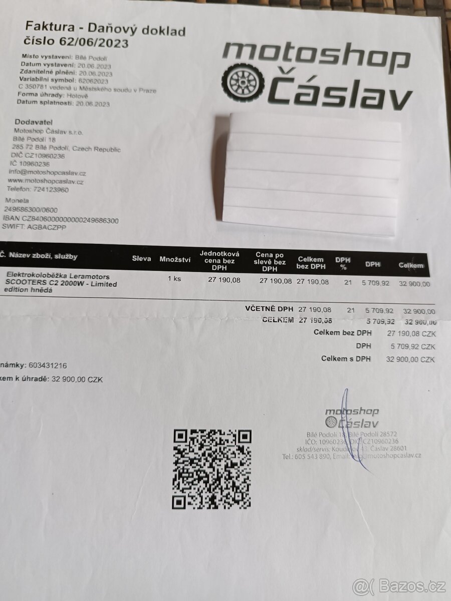 Elektro chopper koloběžka