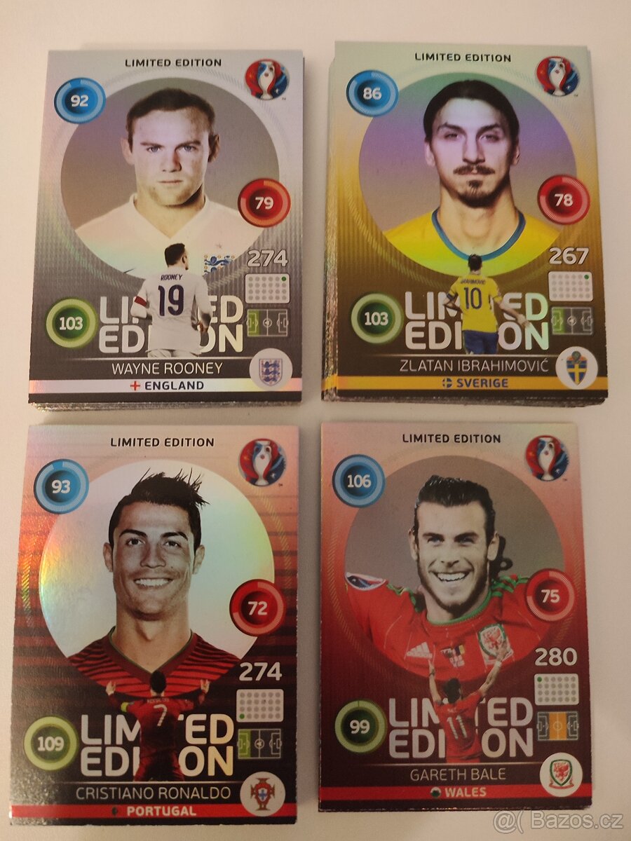 PANINI ADRENALYN XL UEFA EURO FRANCE 2016 LIMITOVANÉ KARTY