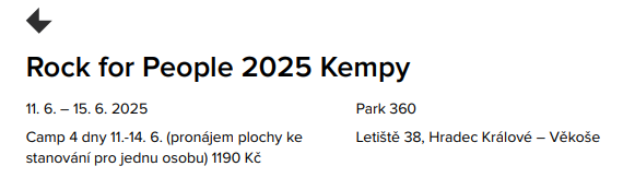 RFP 2025 - 2x camp 4 dny / 11. 6. - 14. 6.