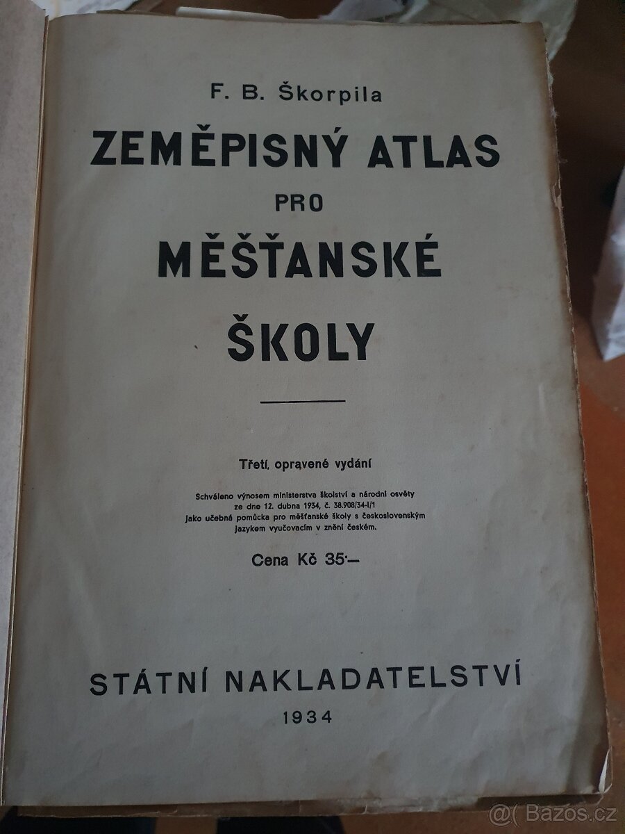 Školní atlas 1934