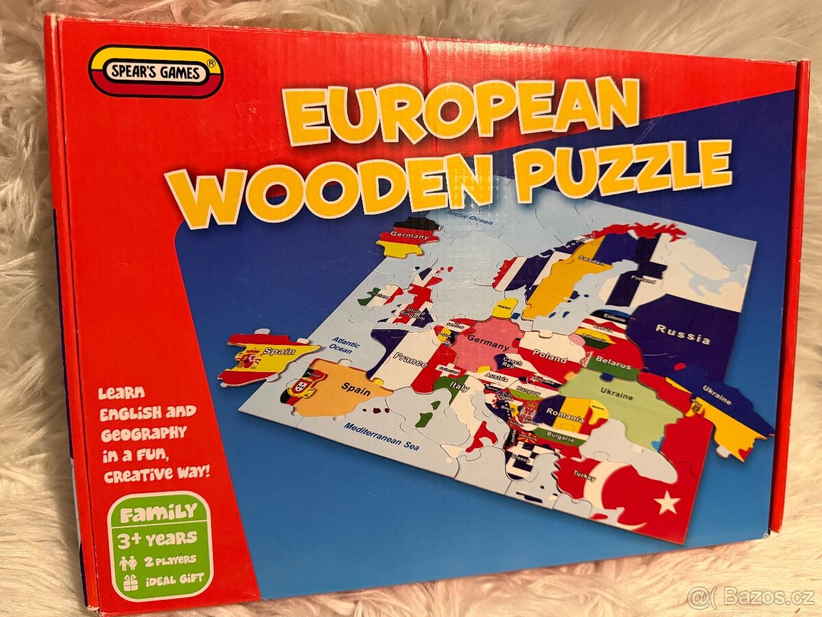 Puzzle dřevěné Evropa