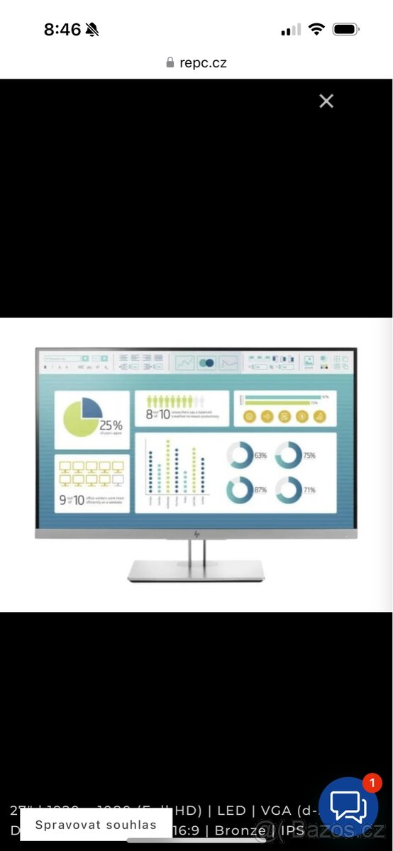 Monitor HP E273, 27”, FULL HD, LED