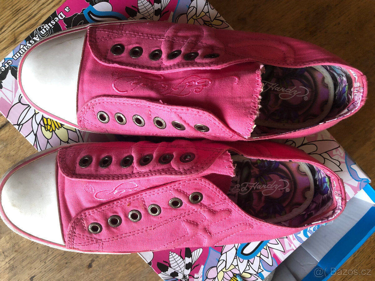 plátěné boty značky Ed Hardy, vel. 10