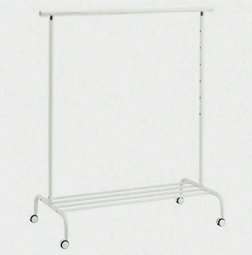 IKEA Rigga. Šatní tyč na kolečkách.
