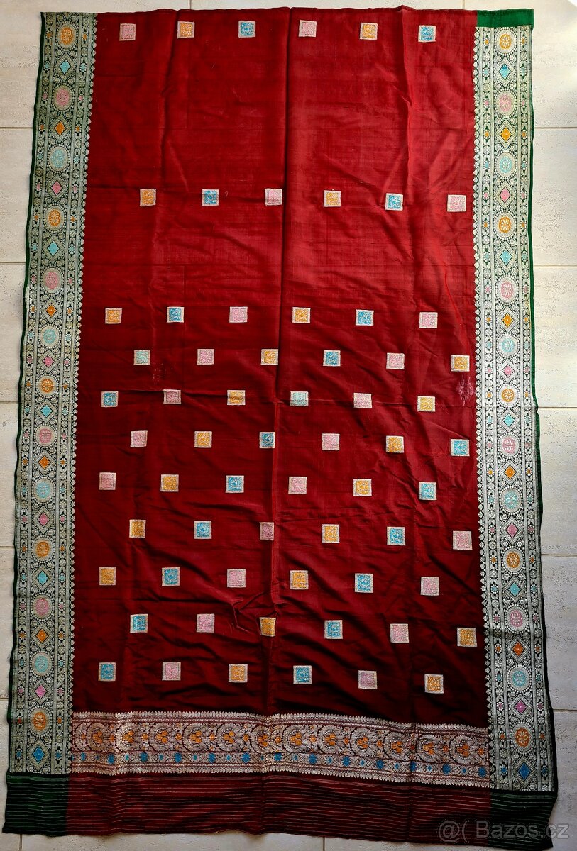 Krásné velké vyšívané hedvábí - (organza) obdélník