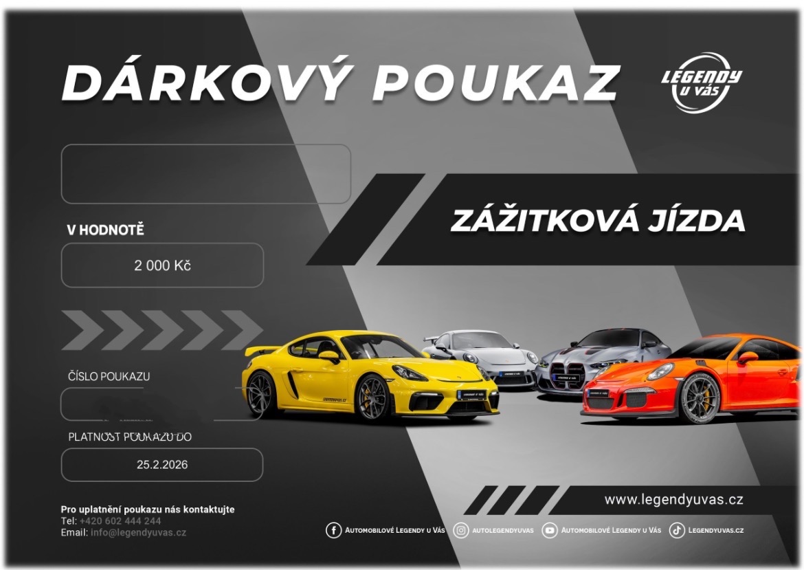 Poukaz na jízdu autem dle výběru