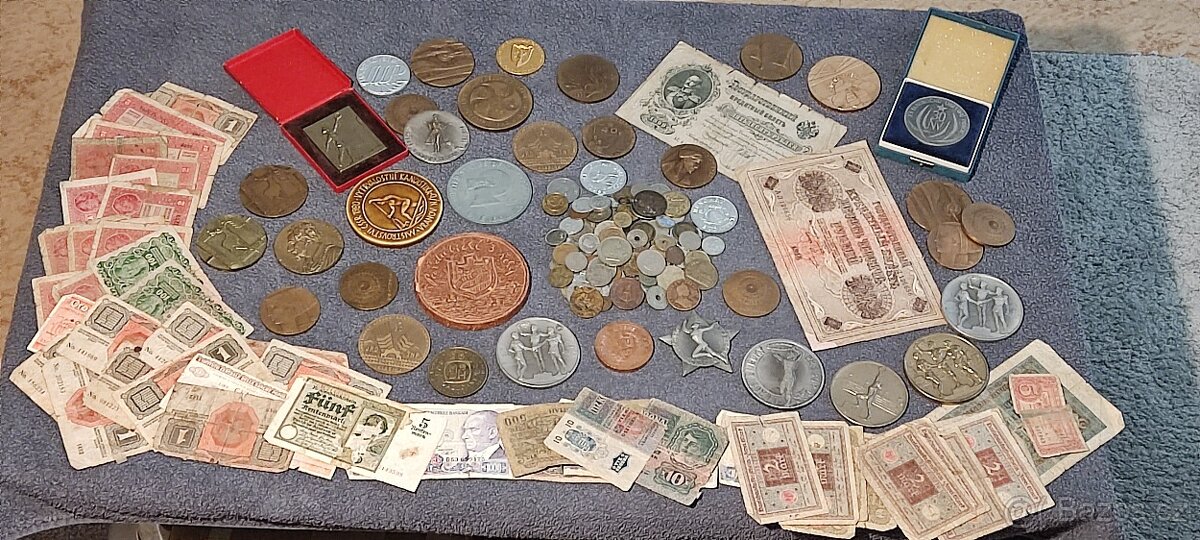 Mince od 17.stol., MEDAILE, BANKOVKY, VŠE CO VIDÍTE NA FOTO