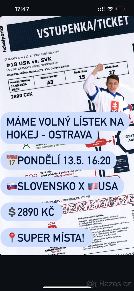 MS v hokeji Slovensko x USA, Ostrava 1ks