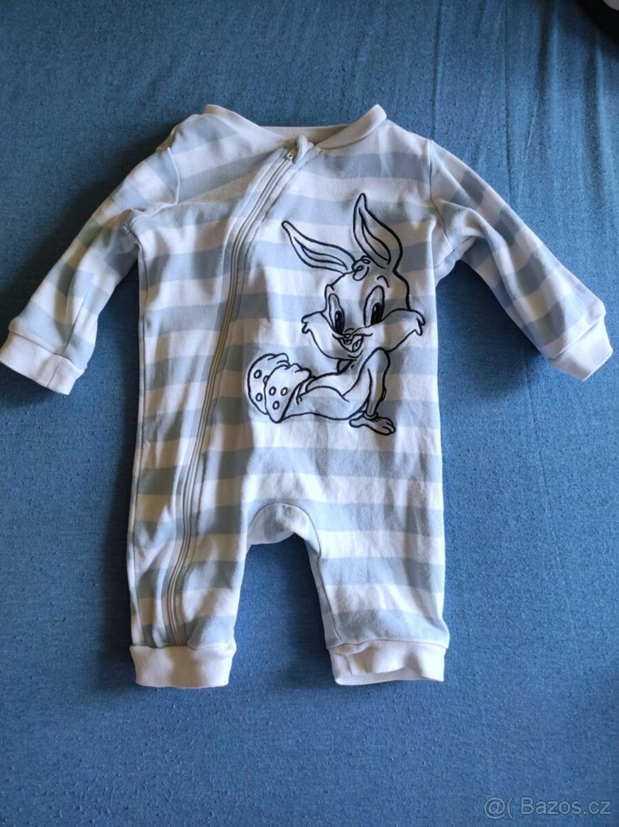 Kojenecký overálek pruhovaný Looney Tunes, vel. 62