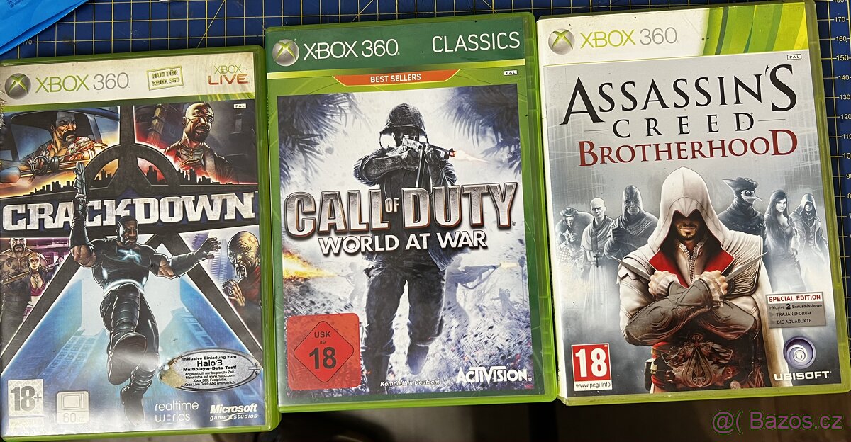 XBOX 360, Crackdown, Assassins creed, Call of Duty