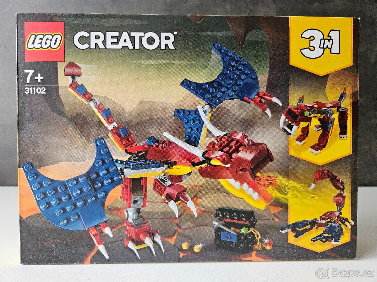 LEGO Creator Ohnivý drak 3 v 1, 7+, 31102