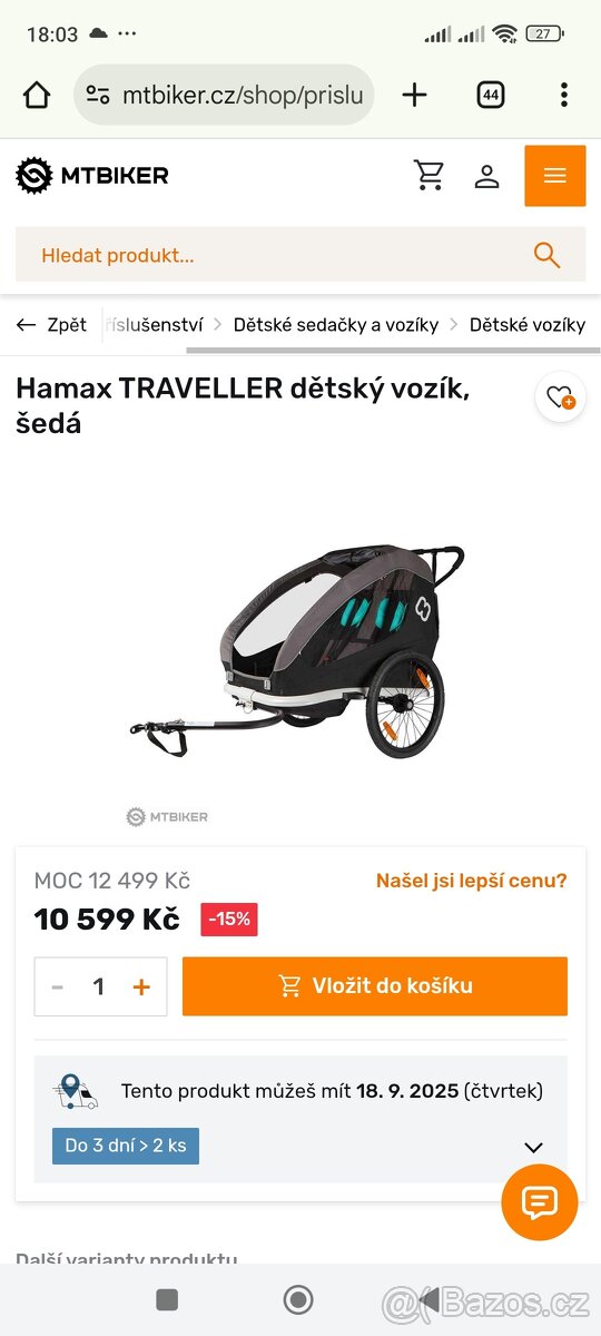 Vozík za kolo
