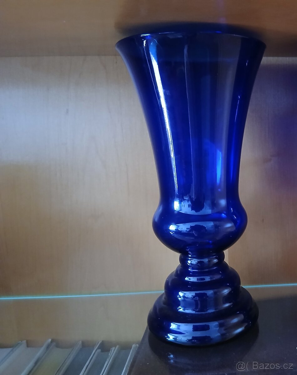 váza, modrá, kobalt, nová