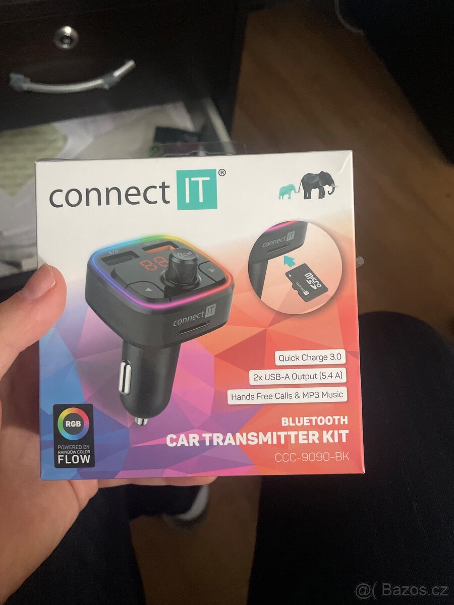 CONNECT IT CarRGB Bezdrátový FM transmitter, 2xUSB+MicroSD,
