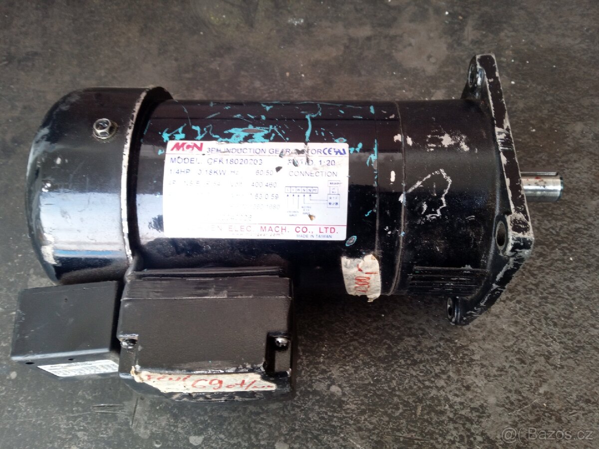 Elektromotor s převodovkou 180 W/ 69 ot