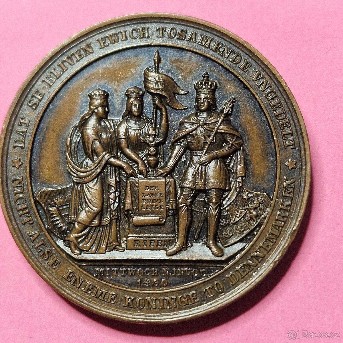 Bronzová medaile Schleswig-Holstein 1848 Frederick VII