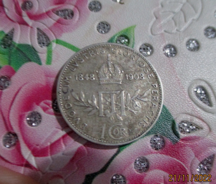 Vzácná 1 koruna 1908 výroční v patině