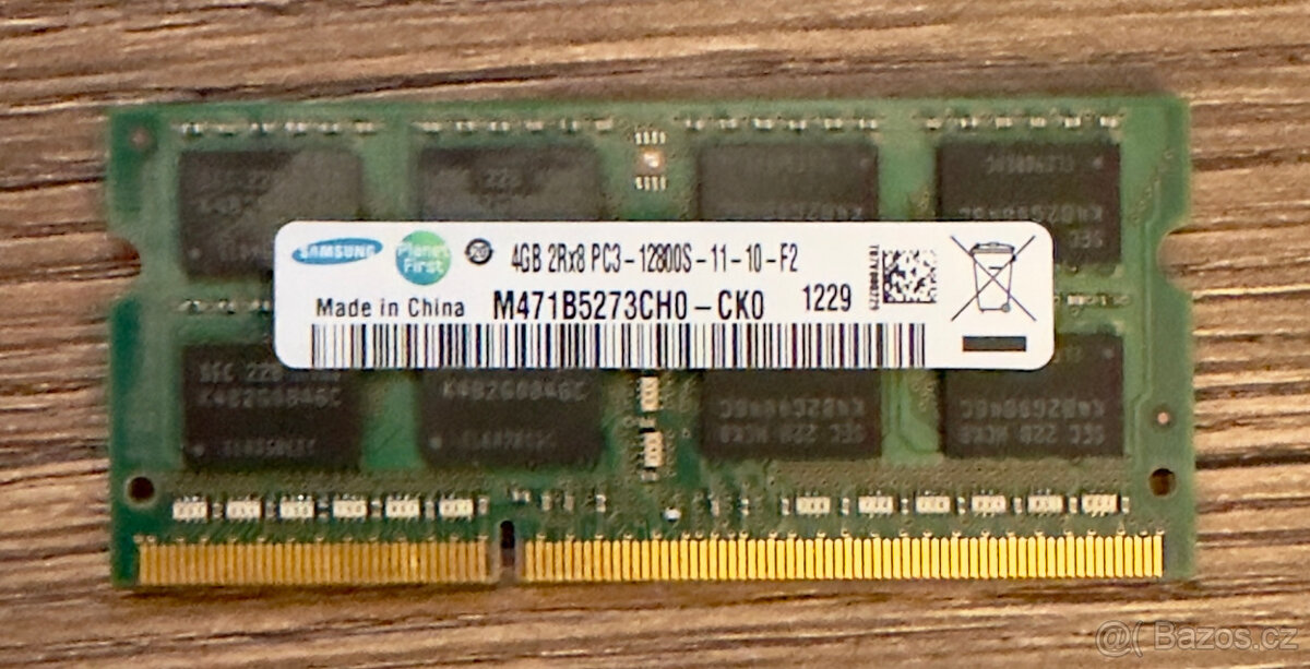 Samsung 4GB 2Rx8 PC3-12800S, DDR3, 1600 MHz