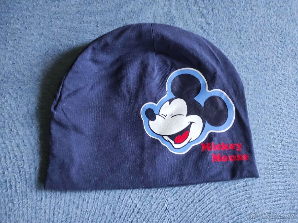 Kojenecká tmavě modrá čepice Mickey