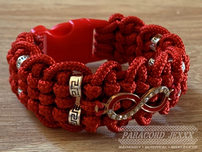 Dámský paracord náramek (17 cm) red