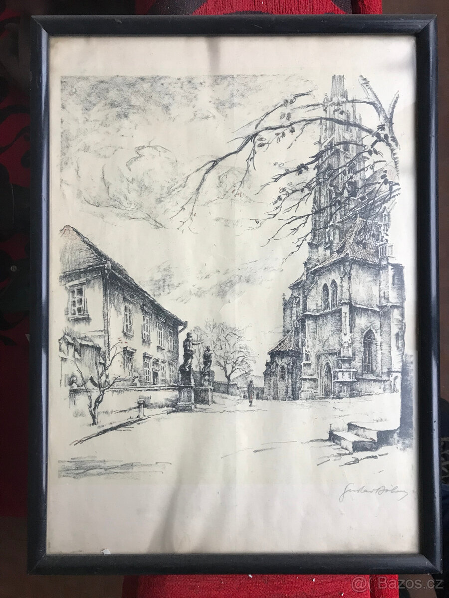 Obraz "Brněnská katedrála Petrov", Gustav Böhm