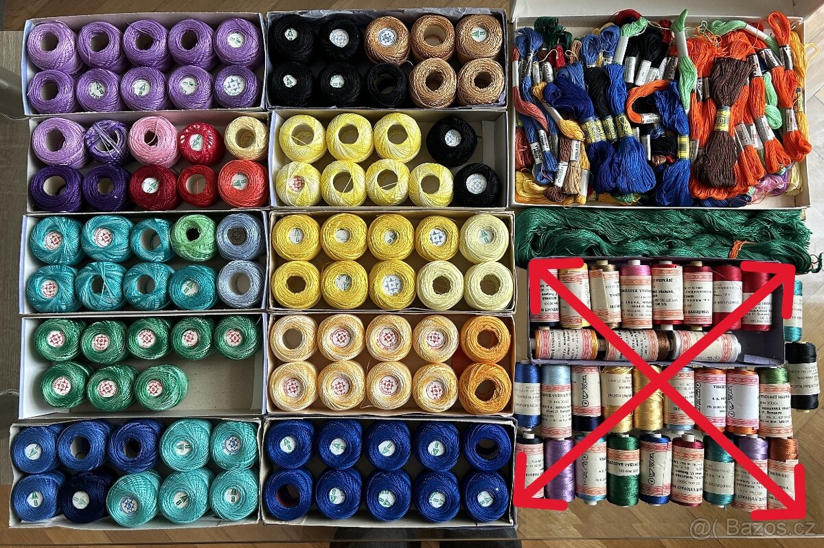 Háčkovací a vyšívací příze mix