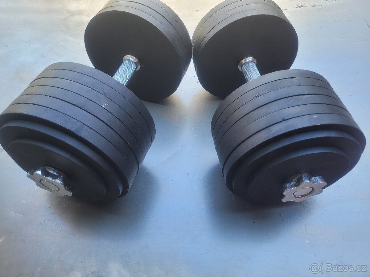 Nakládací jednoruční činky 2× 2,5kg - 70kg