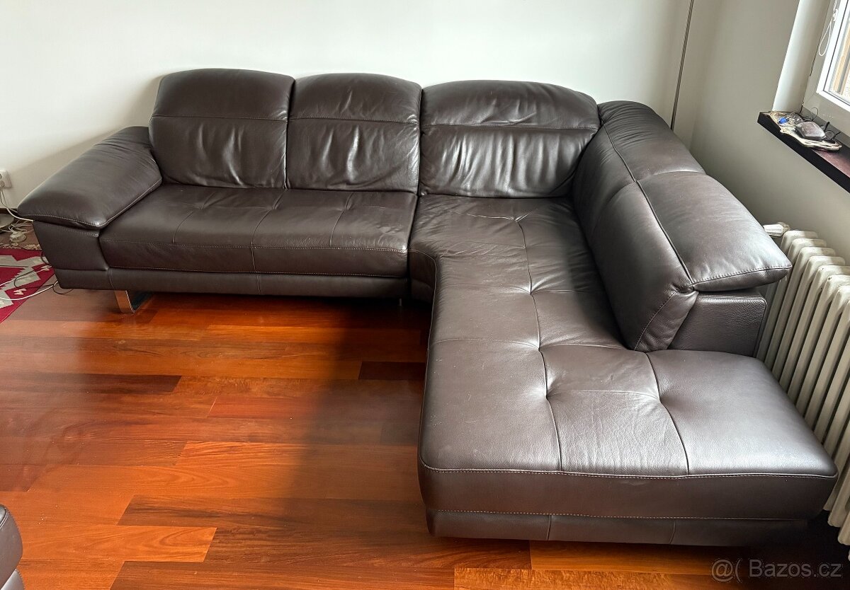 Kožená sedací souprava rohová