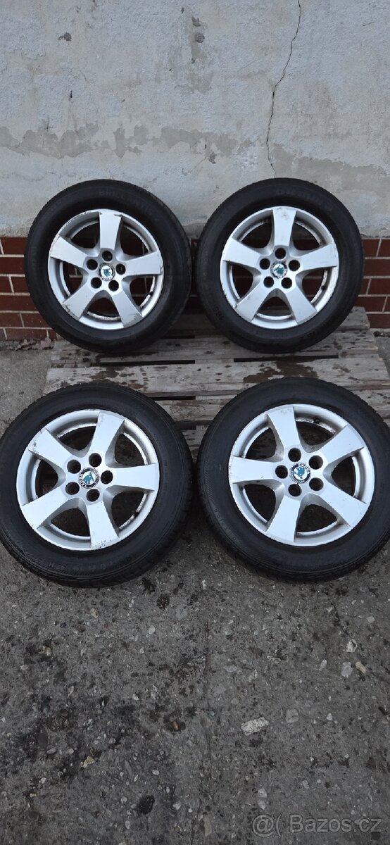 Alu kola R14, 5x100, Fabia letní pneu 185/60