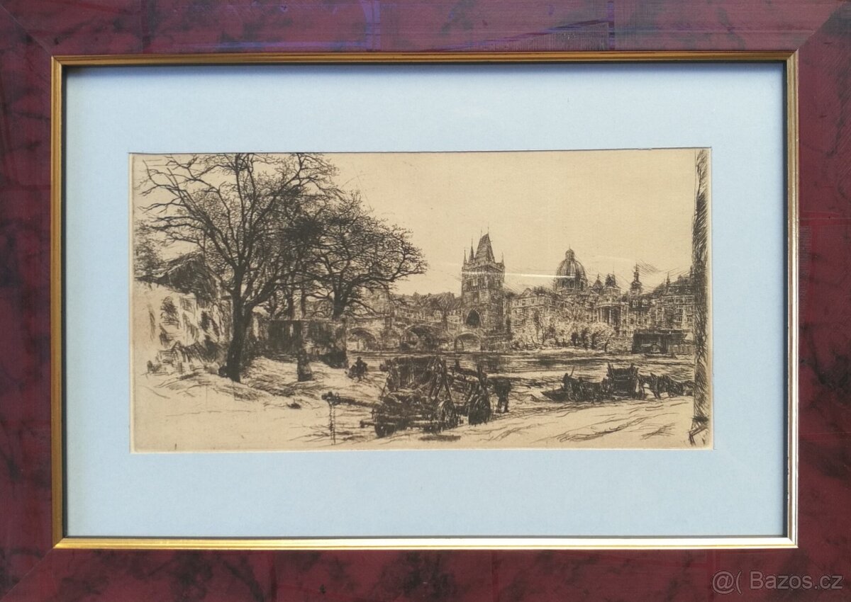 FRANZ HOFER - Karlův most, původní lept, ca 1910