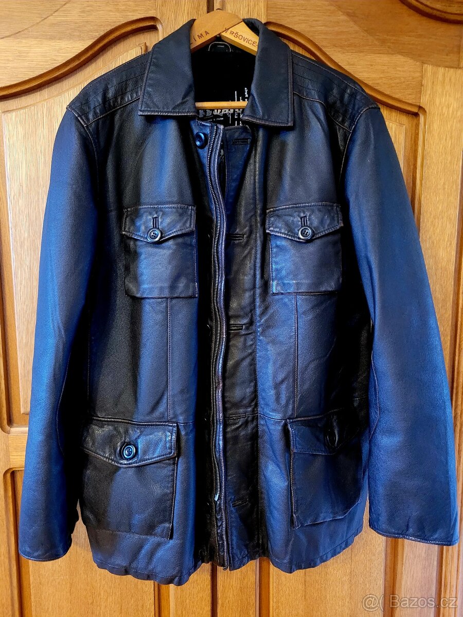 Kožená bunda parka vel.XL