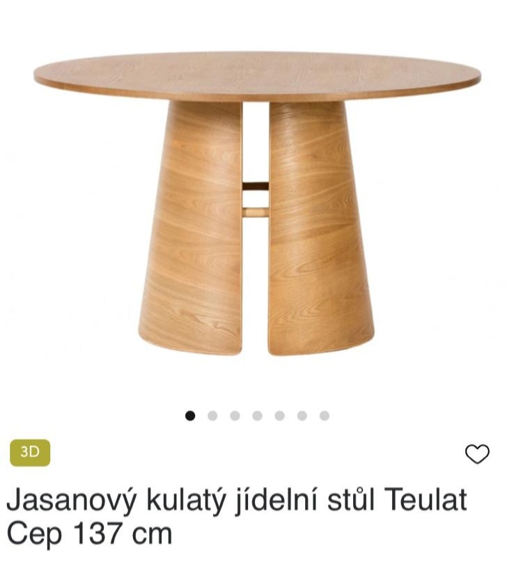 Jídelní kulatý stůl Teulat 137cm
