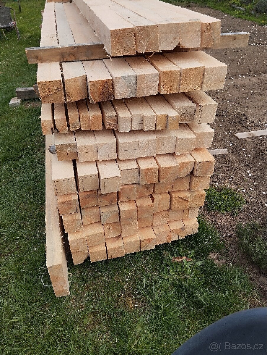 Dřevěné trámy 8 x 8cm. Délka 3, 1m