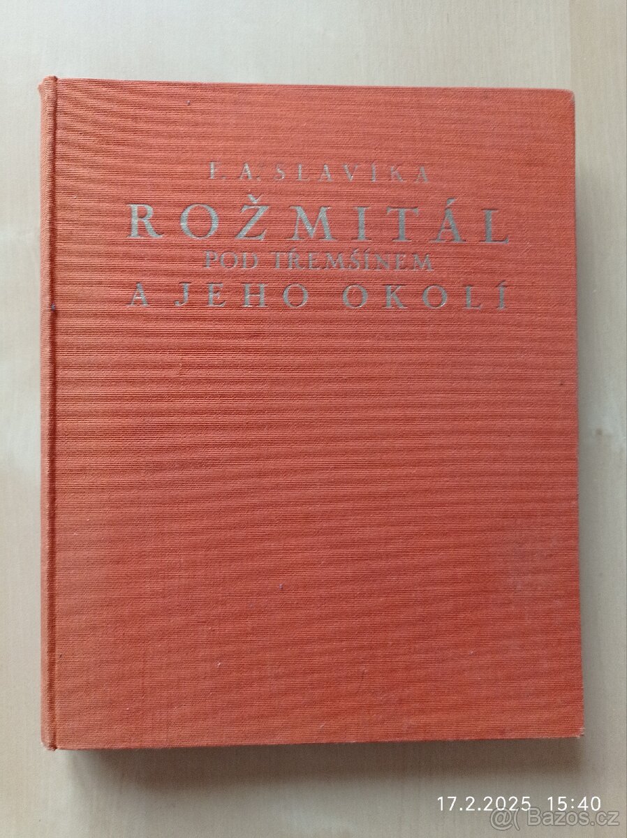 KNIHA Rožmitál pod Třemšínem a jeho okolí, 1930, F.A.Slavík