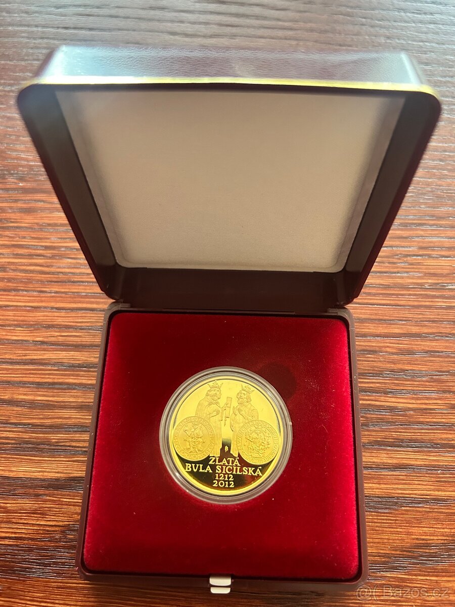 Zlatá mince 10000 Kč Zlatá bula sicilská 1 Oz 2012 Proof