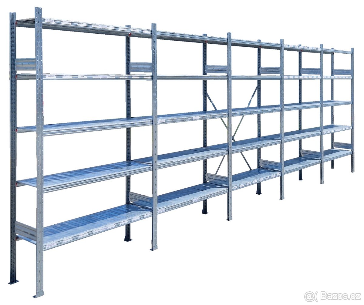 Profesionální Policové Regály Pozinkované. BAZAR