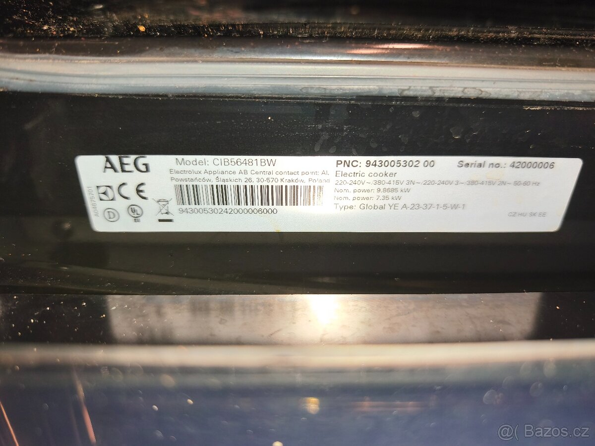 AEG Elektrický indukční sporák (CIB56481BW)