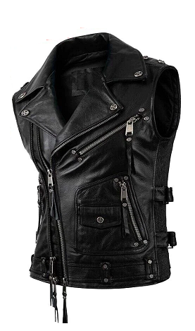 Moto Kožena Vesta Sidovka Čierna Farba
