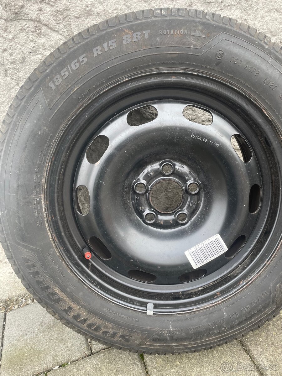 15” 5x112, plechový disk vw