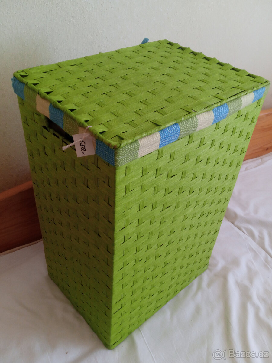 Koš na prádlo zelený h.30,š.40, v.62cm nový