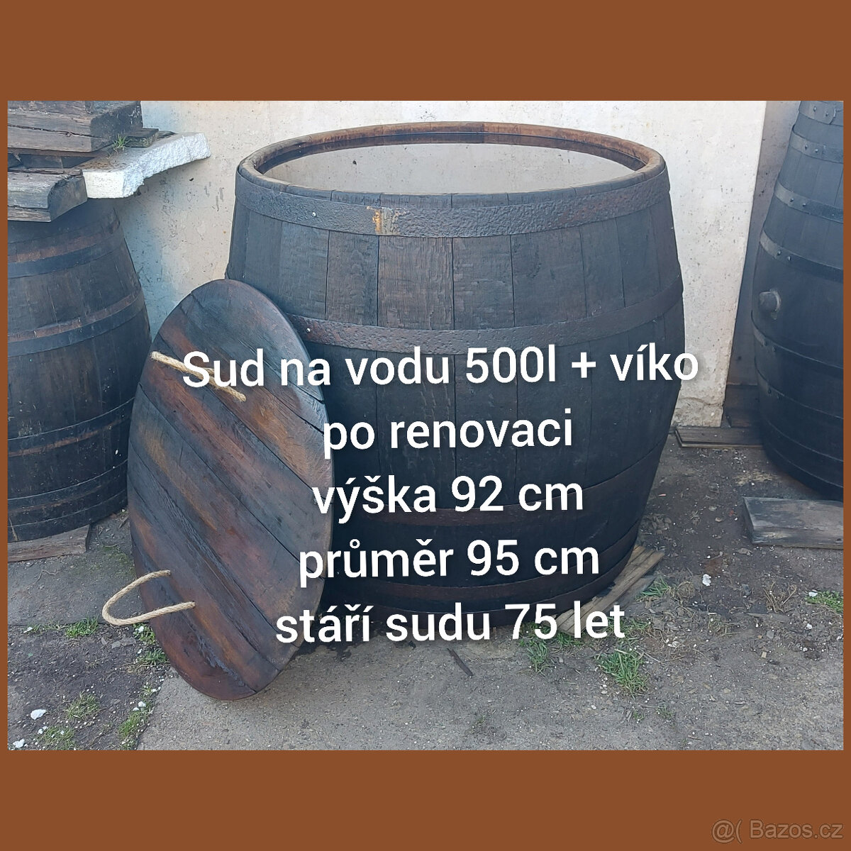 Sud na vodu 500l po renovaci + víko.