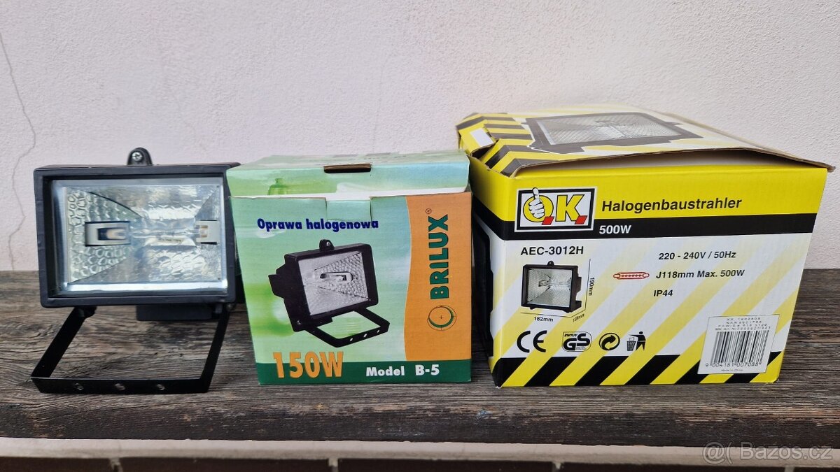 Halogenový reflektory 15OW a 500W