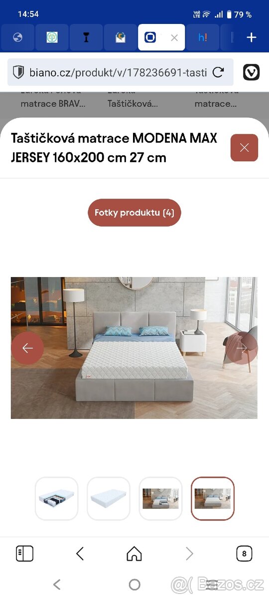 Prodám nepoužitou matraci Modens Max Jersey, 140x200 cm