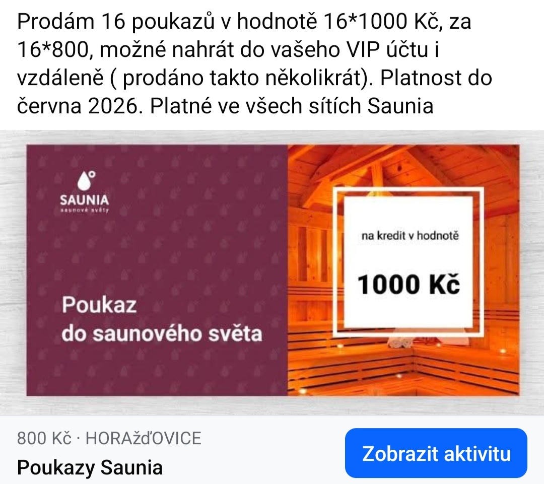 Poukázky Saunia
