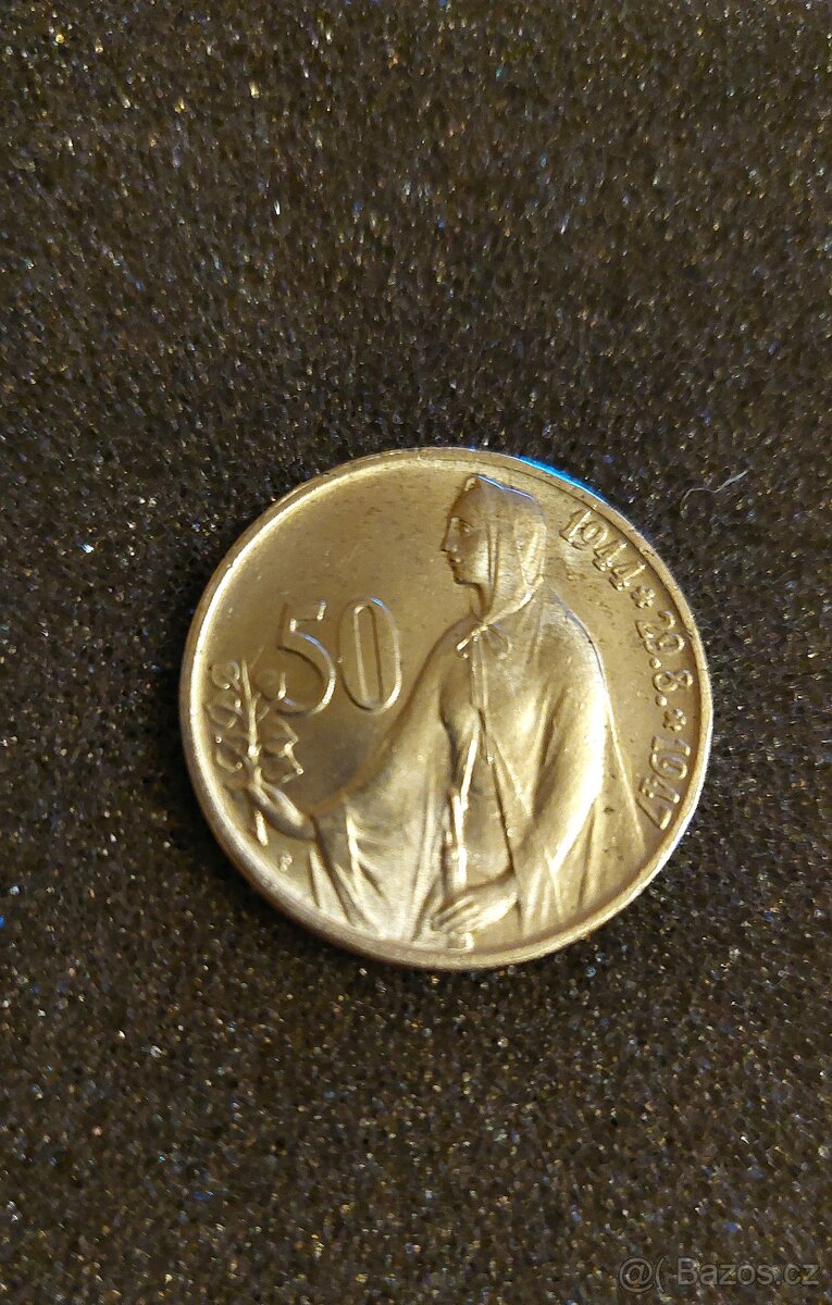 Stříbrná mince 50Kč, r. 1944-1947