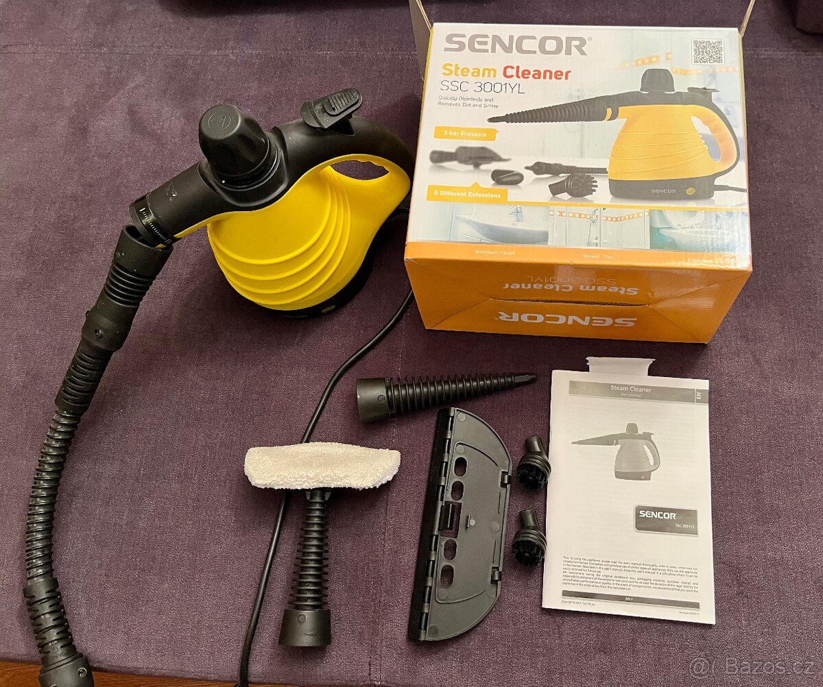 Parní čistič SENCOR SSC 3001YL , 2x použitý a nevyužitý