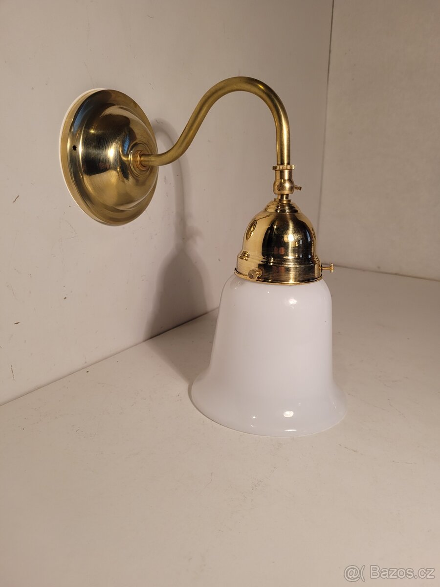 mosazná lampa, lampička stínidlo zvoneček, až 2 ks