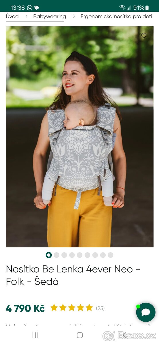 Kvalitní ergonomické nosítko Be Lenka 3 - 36 měsíců
