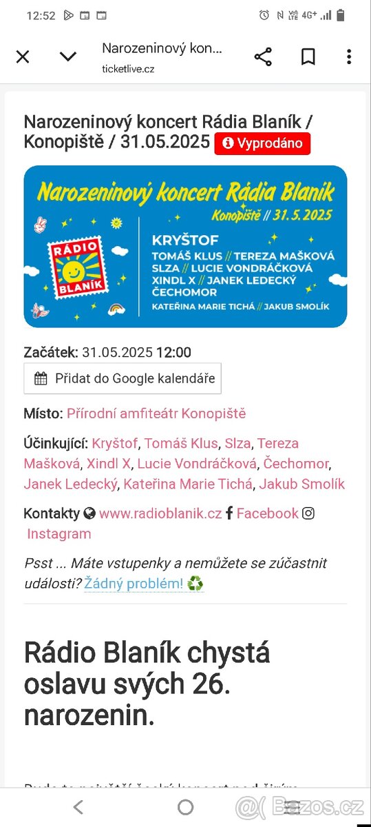 Lístky na Blaník, Konopiště