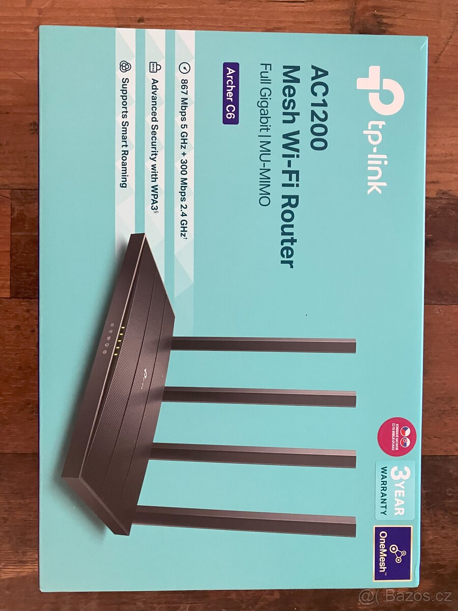 Router TP-Link Archer A6, AC1200 černý